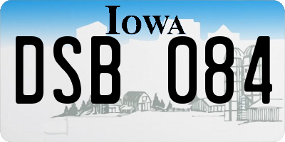IA license plate DSB084