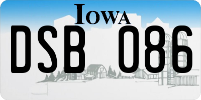 IA license plate DSB086