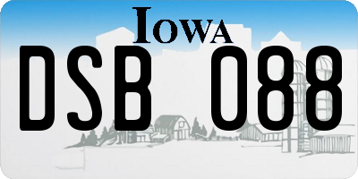 IA license plate DSB088