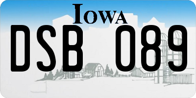 IA license plate DSB089