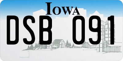 IA license plate DSB091