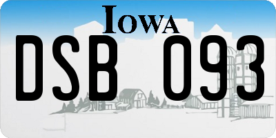 IA license plate DSB093