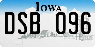 IA license plate DSB096