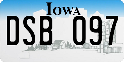 IA license plate DSB097