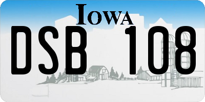 IA license plate DSB108