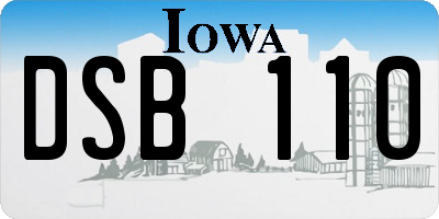 IA license plate DSB110