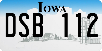 IA license plate DSB112