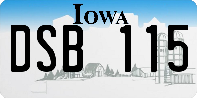 IA license plate DSB115