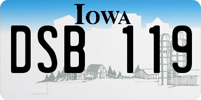 IA license plate DSB119