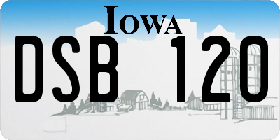 IA license plate DSB120
