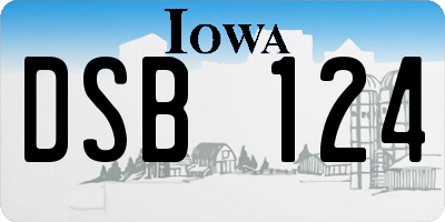 IA license plate DSB124