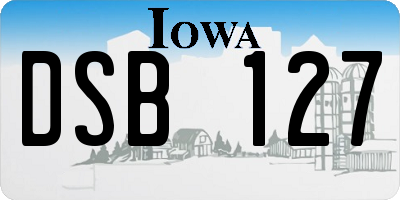 IA license plate DSB127