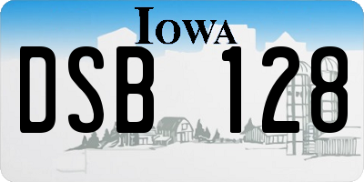 IA license plate DSB128