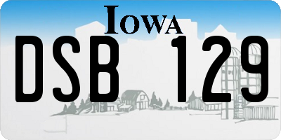 IA license plate DSB129