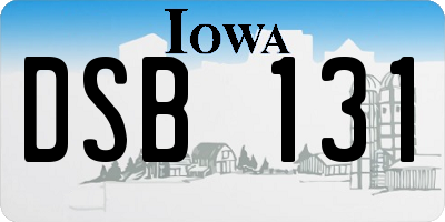 IA license plate DSB131