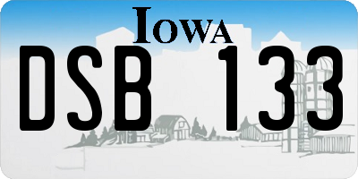 IA license plate DSB133