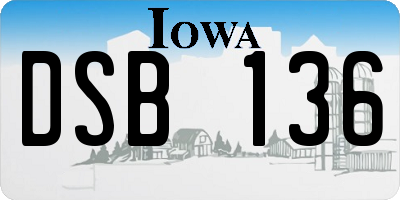 IA license plate DSB136