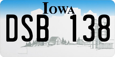 IA license plate DSB138