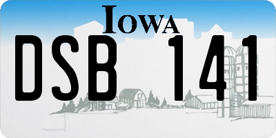 IA license plate DSB141