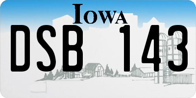 IA license plate DSB143