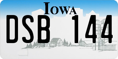 IA license plate DSB144
