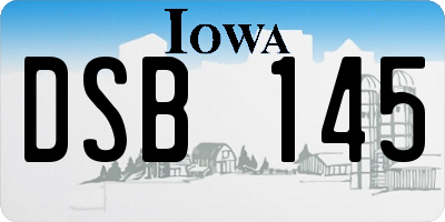 IA license plate DSB145
