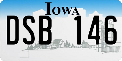 IA license plate DSB146