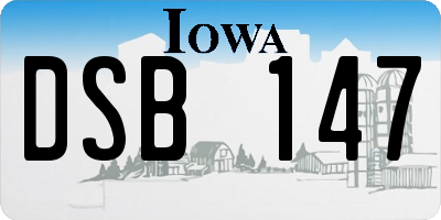 IA license plate DSB147