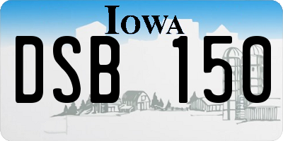IA license plate DSB150