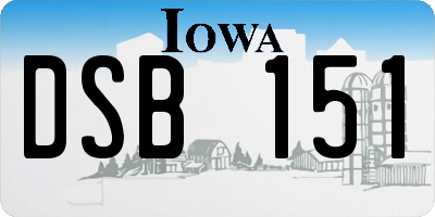 IA license plate DSB151