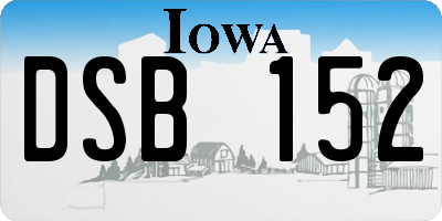 IA license plate DSB152