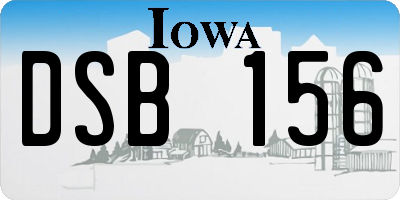 IA license plate DSB156