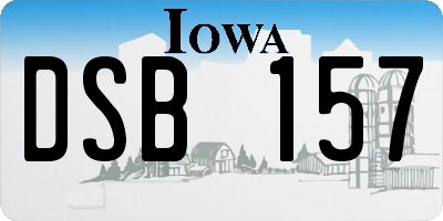 IA license plate DSB157