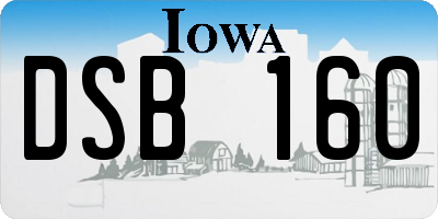 IA license plate DSB160
