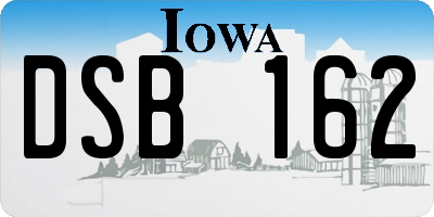 IA license plate DSB162