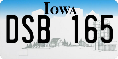 IA license plate DSB165
