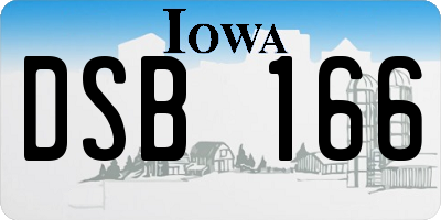 IA license plate DSB166