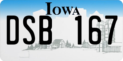 IA license plate DSB167