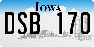 IA license plate DSB170
