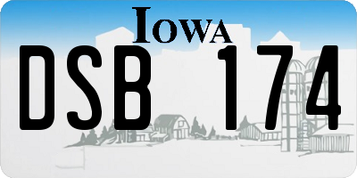 IA license plate DSB174