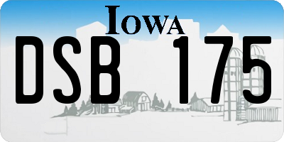 IA license plate DSB175