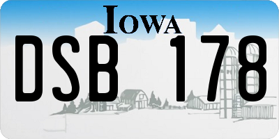 IA license plate DSB178