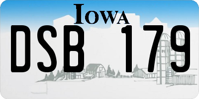 IA license plate DSB179