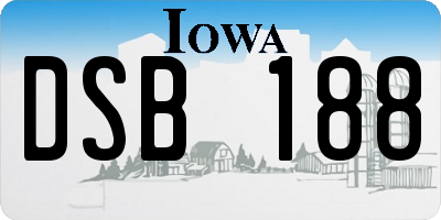 IA license plate DSB188