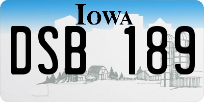 IA license plate DSB189