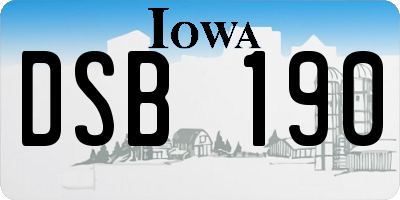 IA license plate DSB190