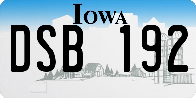 IA license plate DSB192