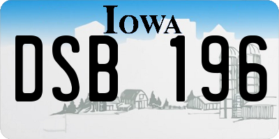IA license plate DSB196