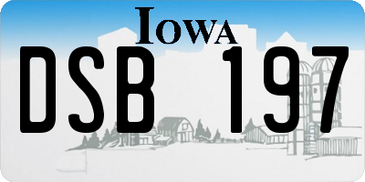 IA license plate DSB197