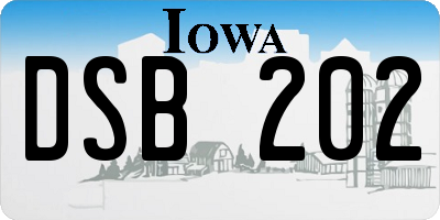 IA license plate DSB202